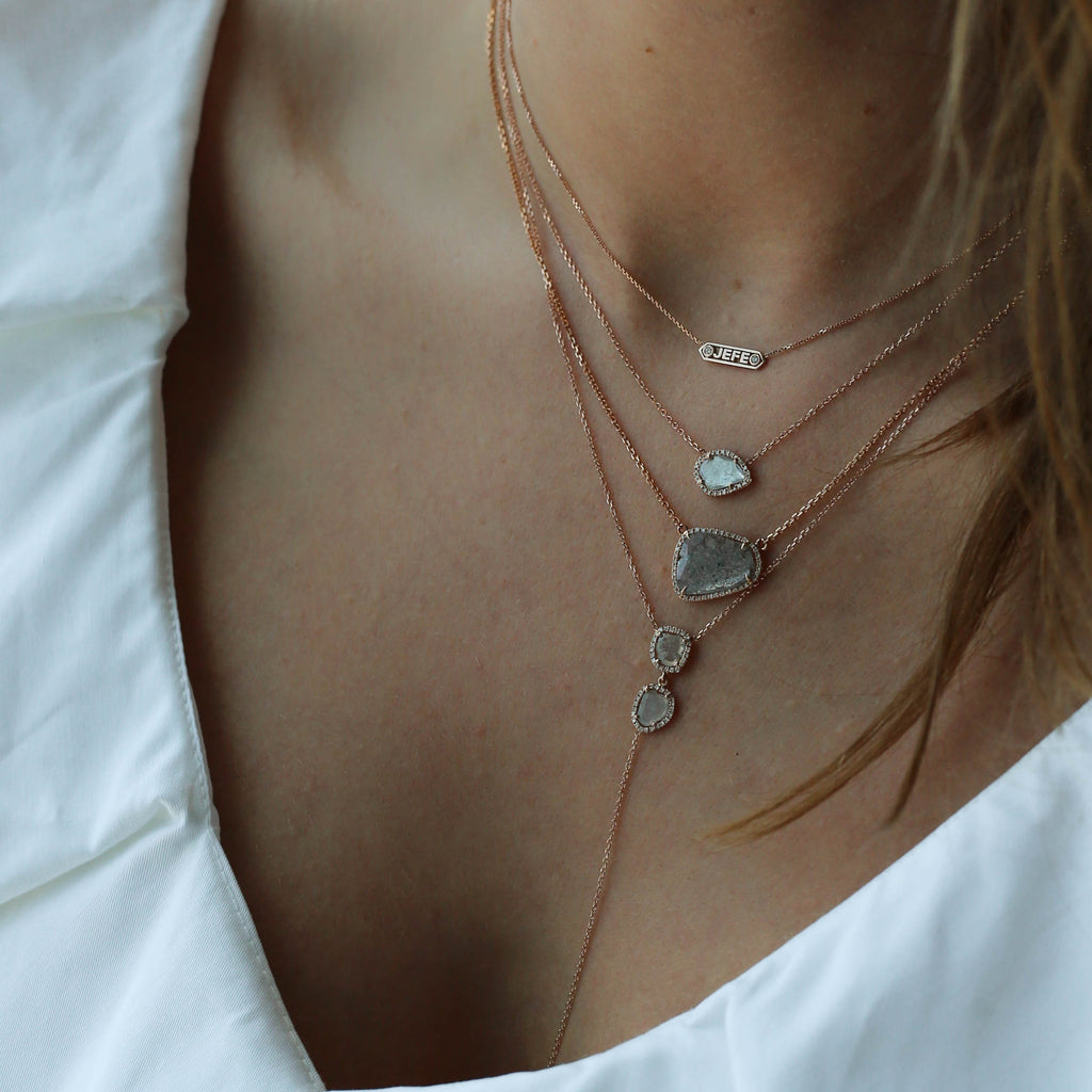 Diamond Slice Necklace-Rose