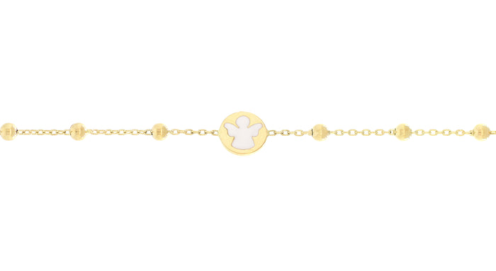 Gold Enamel Angel Bracelet