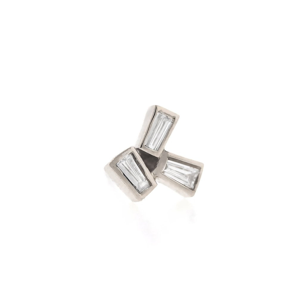 Baguette Diamond Cluster Stud Earring