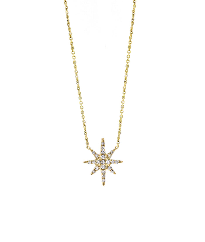 Pave Diamond Starburst Necklace
