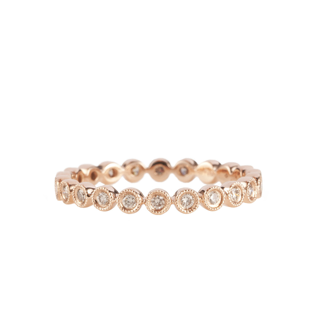 14K Rose Gold Fancy Bezel Diamond Eternity Ring