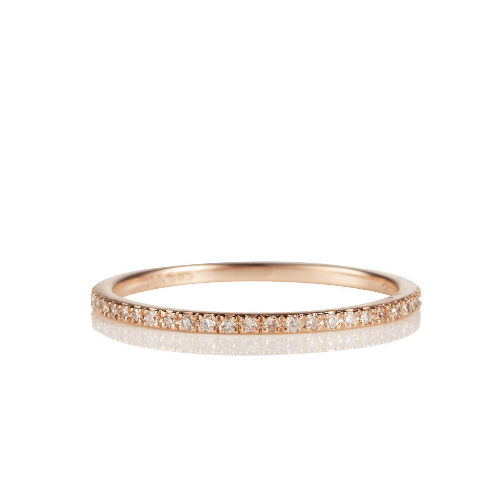 14K Rose Gold and Diamond Eternity Band