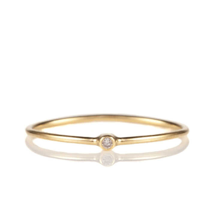 14K Yellow Gold Solitaire Diamond Stack Band