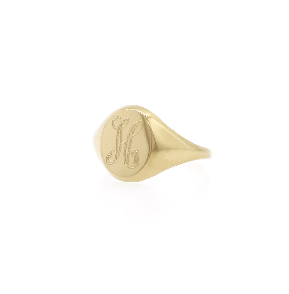 Oval Gold Pinky Ring