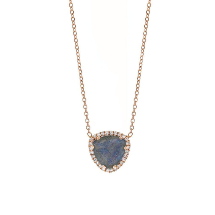 Labradorite and Pave Diamond Necklace