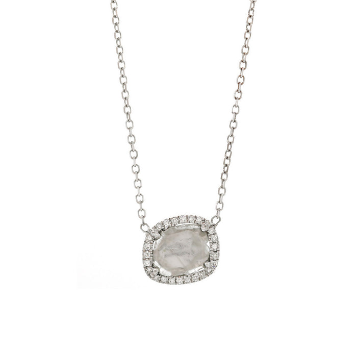 Diamond Slice Necklace-White