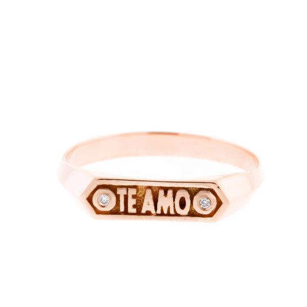 Custom Plaque Te Amo Ring